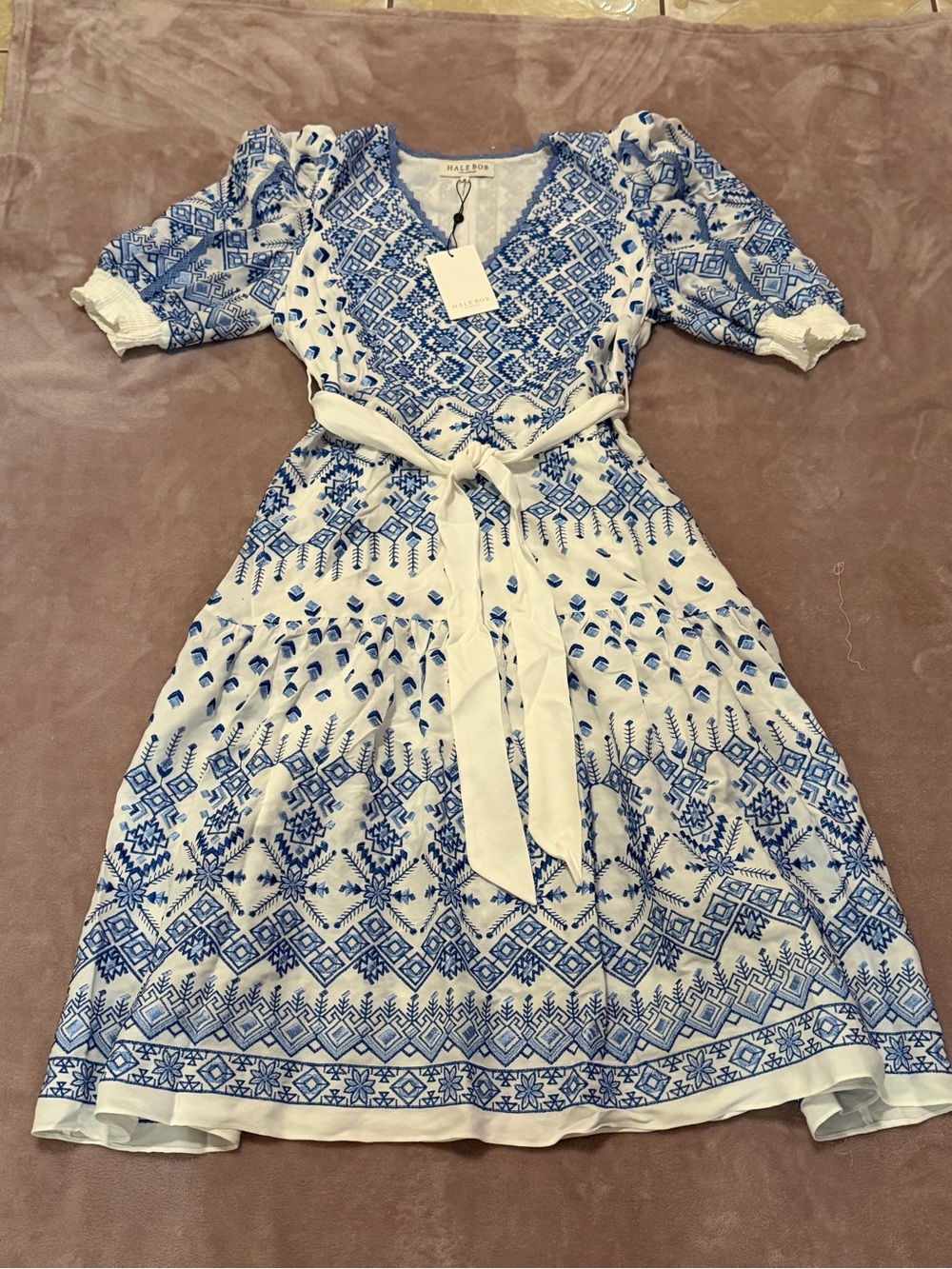 NWT Hale Bob soft noue and white dreas size M - Picture 3 of 7